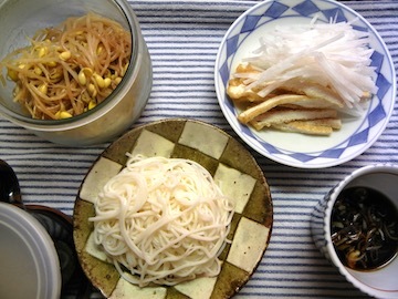 blog CP3 Dinner, Somen, Daikon & Age, Pirikara Moyashi, Kuromame_DSCN9211-6.26.18 copy